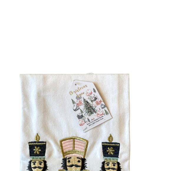 Christmas Pastel Nutcracker Kitchen Towels 20 x 28 Set of 2 Embroidered New - Picture 5 of 8
